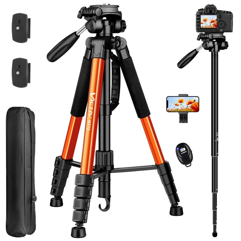 Victiv Tripod for Camera, 72" Tall Camera Tripod & Monopod with Remote, Professional Heavy Duty Compact Camera Stand for Phone, DSLR, Spotting Scope, Telescope, Binocular - Image 1